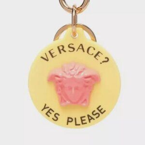 Versace "Yes Please" keychain yellow pink